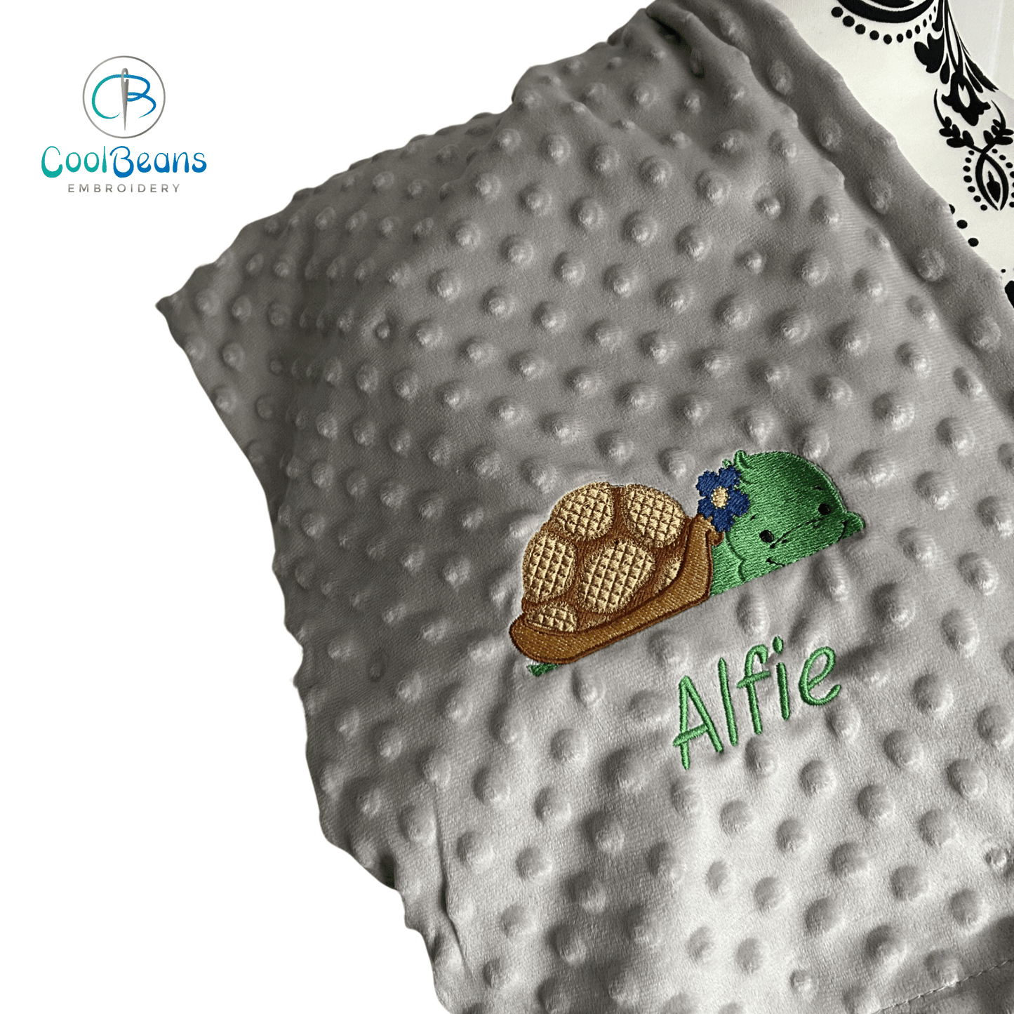 Tortoise B - Baby Bubble Blanket - Personalised