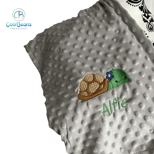 Tortoise B - Baby Bubble Blanket - Personalised