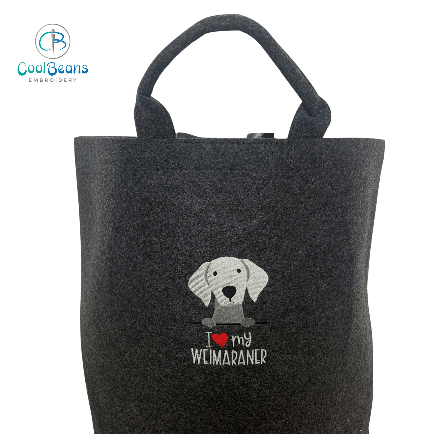 Weimaraner Toy/Blanket Storage - Pet Felt Trug - Pet Storage Tub - Personalised