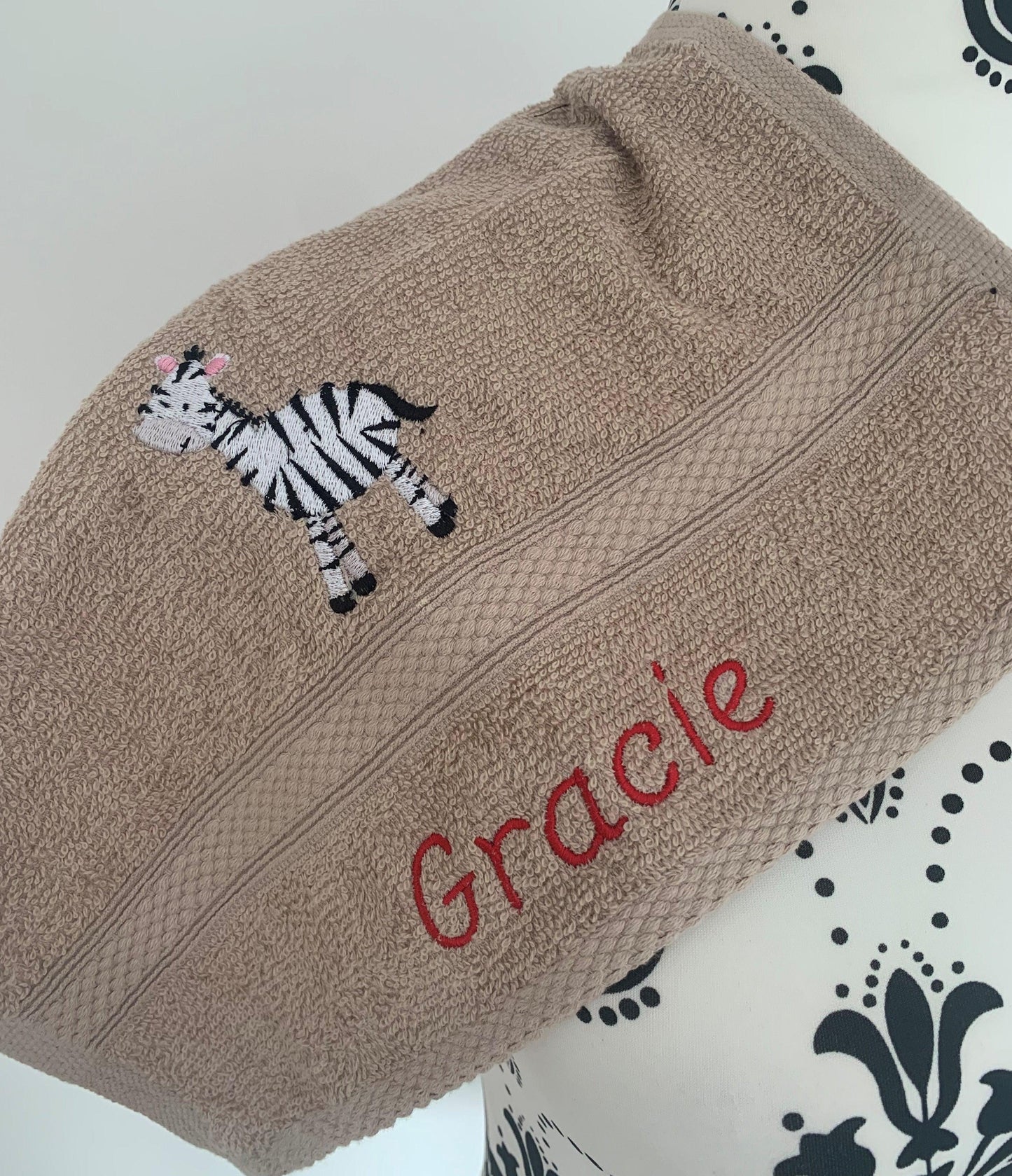 Zebra Towels - Personalised - Cool Beans Embroidery & Personalisation