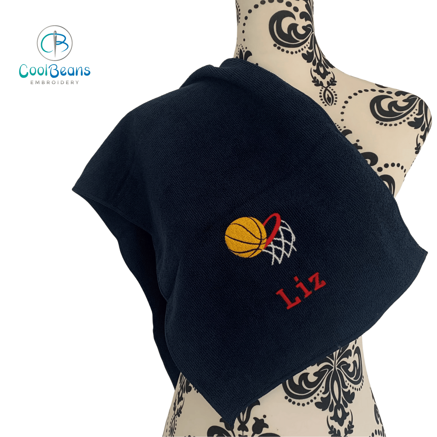 Sports - Basketball Microfibre Towel - Personalised - Cool Beans Embroidery & Personalisation