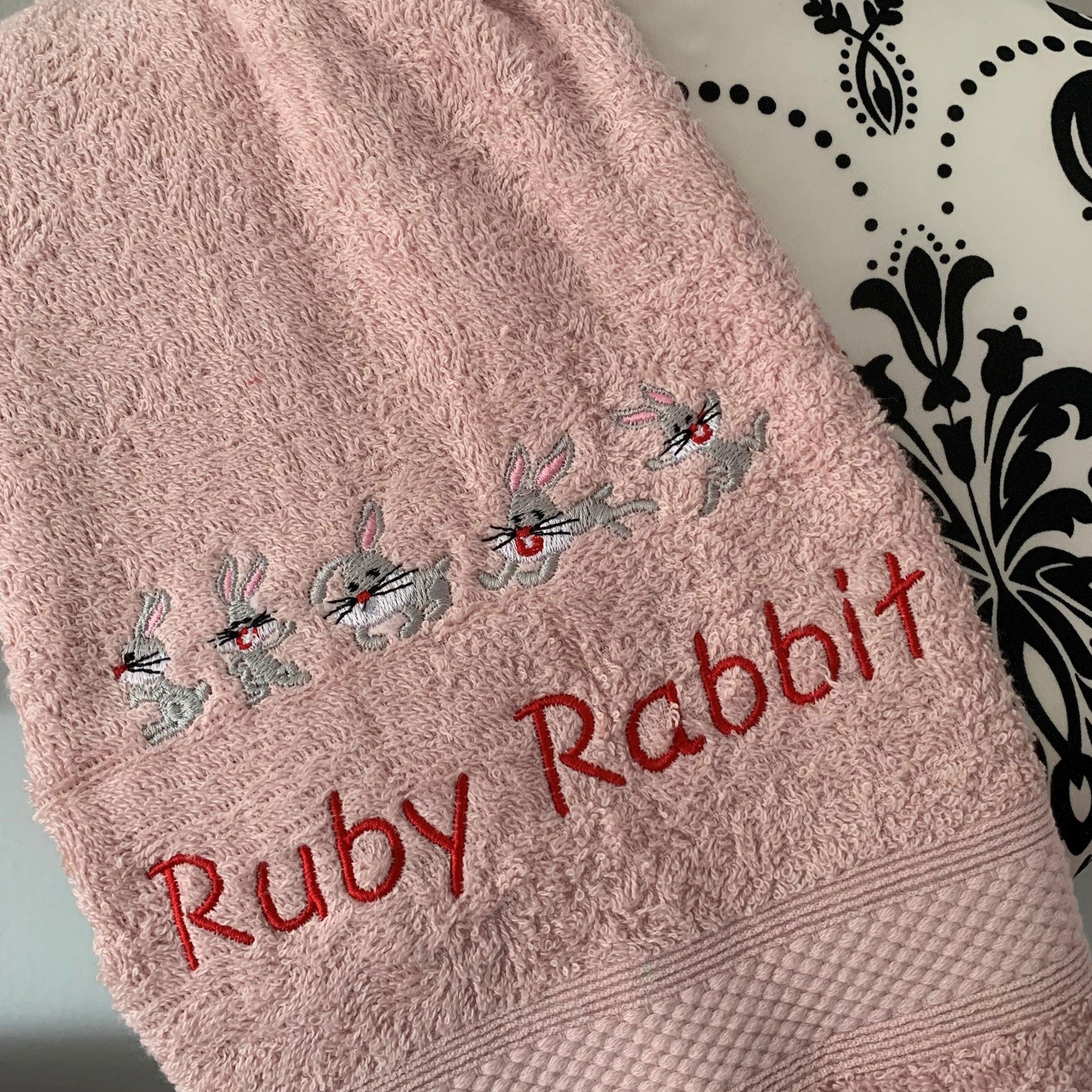 Bunny Rabbits Towels - Personalised - Cool Beans Embroidery & Personalisation