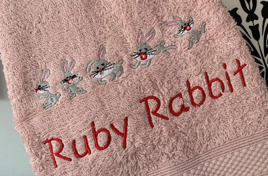 Bunny Rabbits - Baby Bubble Blanket - Personalised - Cool Beans Embroidery & Personalisation