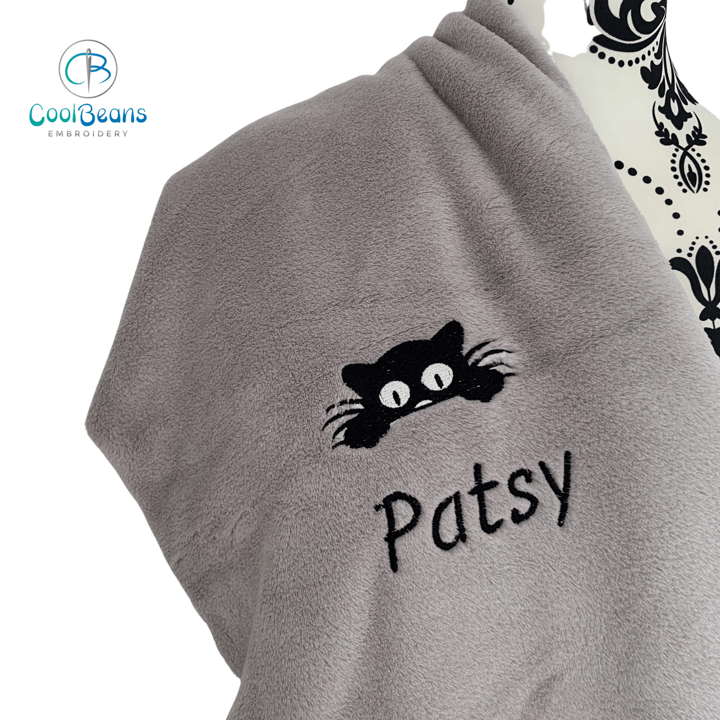 Pet Fleece Blanket - Cat / Kitten - Personalised - Cool Beans Embroidery & Personalisation
