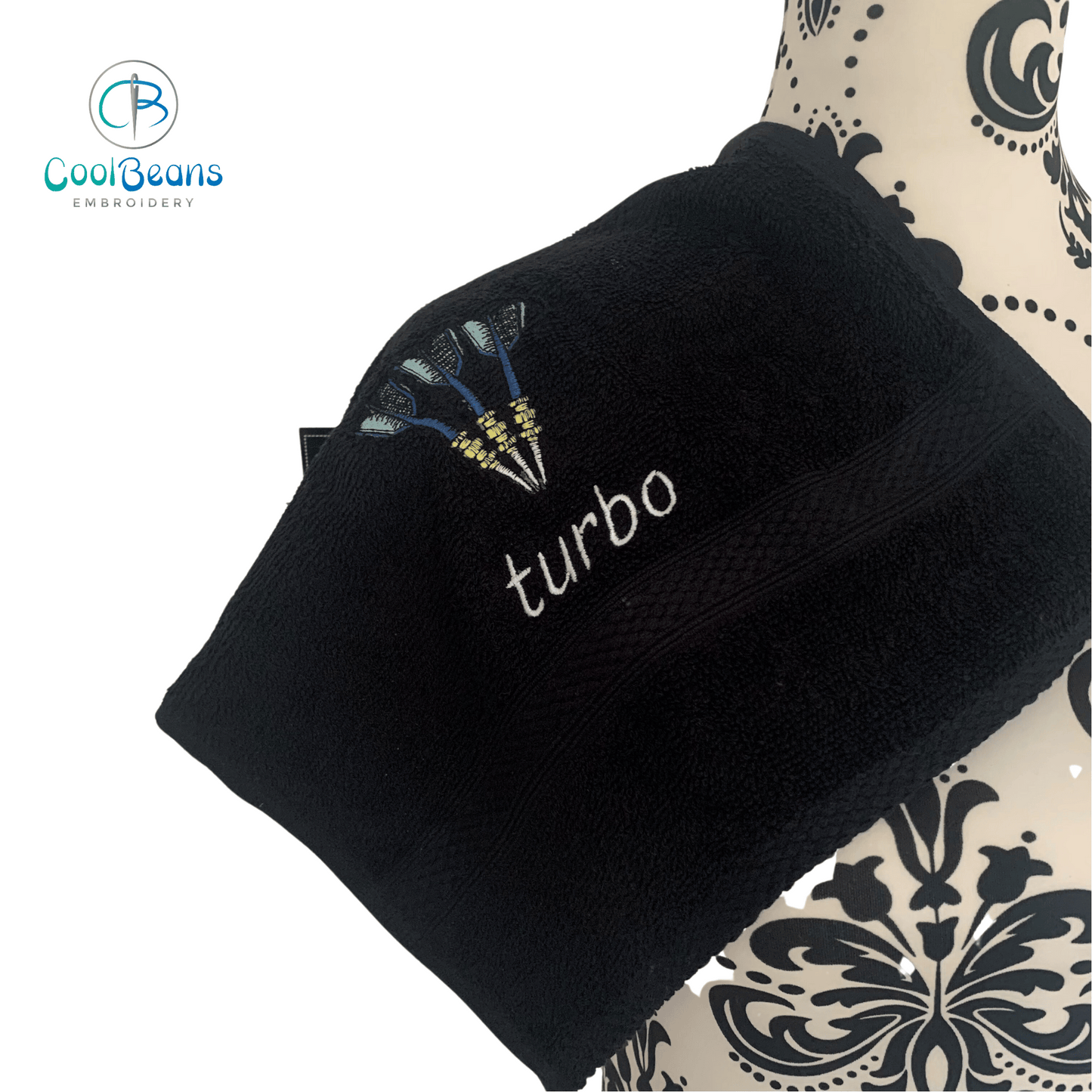 Darts Towels - Personalised - Black