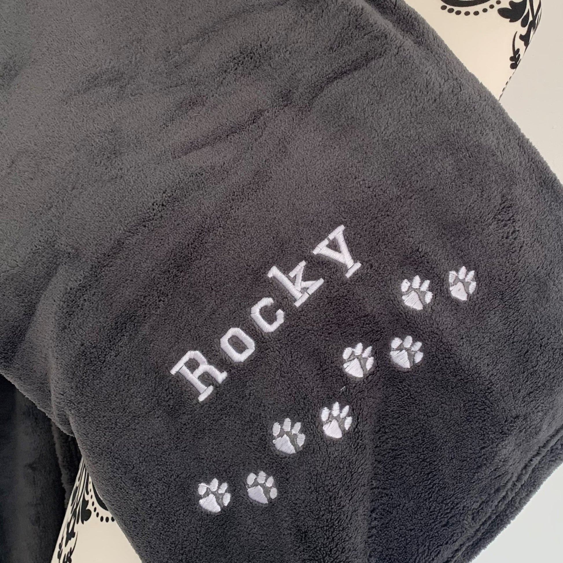 Pet Fleece Blanket - Paw Prints - Personalised - Cool Beans Embroidery & Personalisation