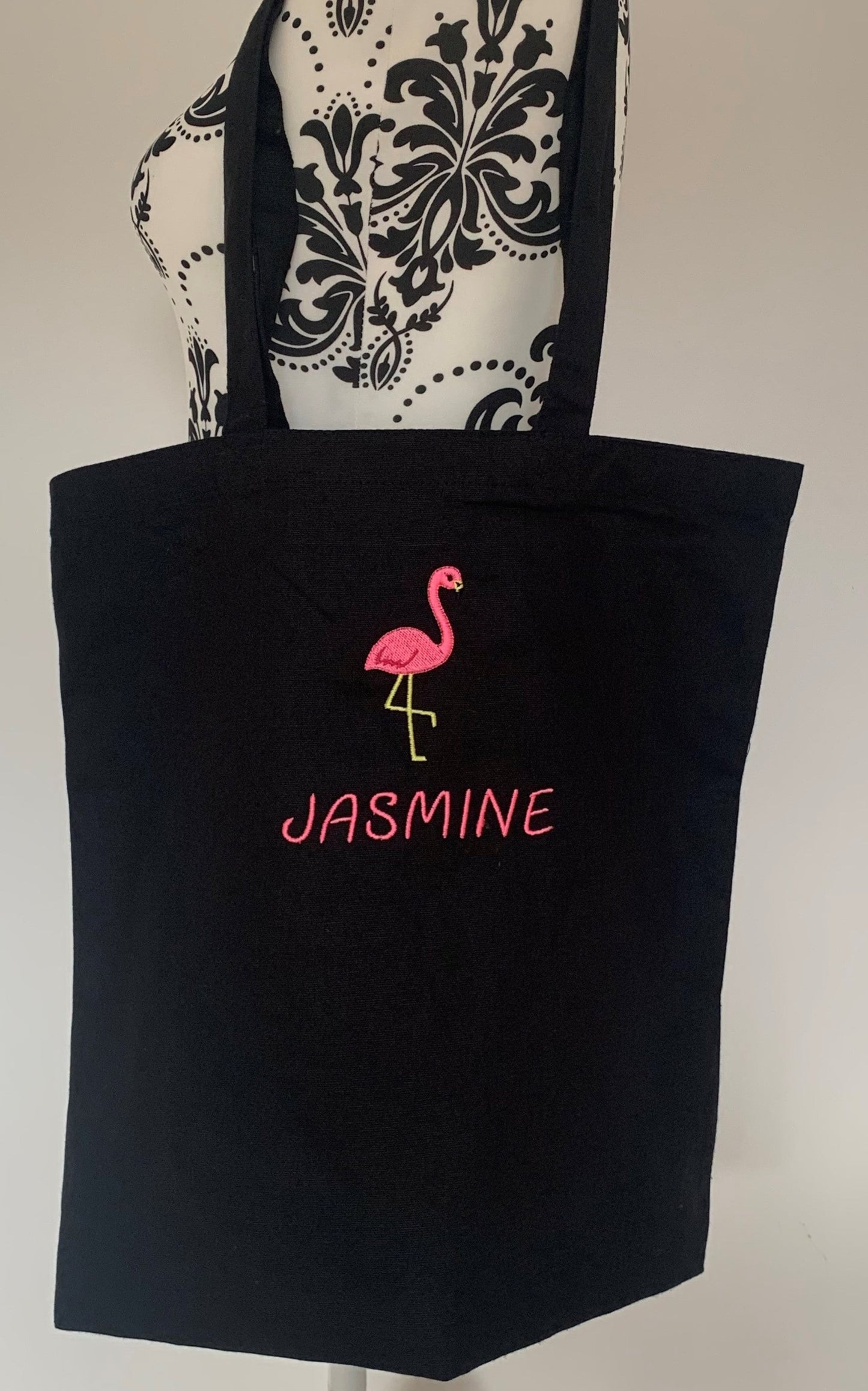 Flamingo Tote Bag - Personalised - Cool Beans Embroidery & Personalisation