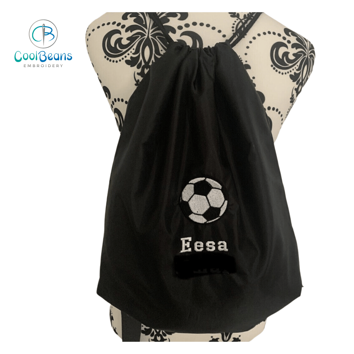 Football Drawstring Gym Bag - Personalised - Cool Beans Embroidery & Personalisation