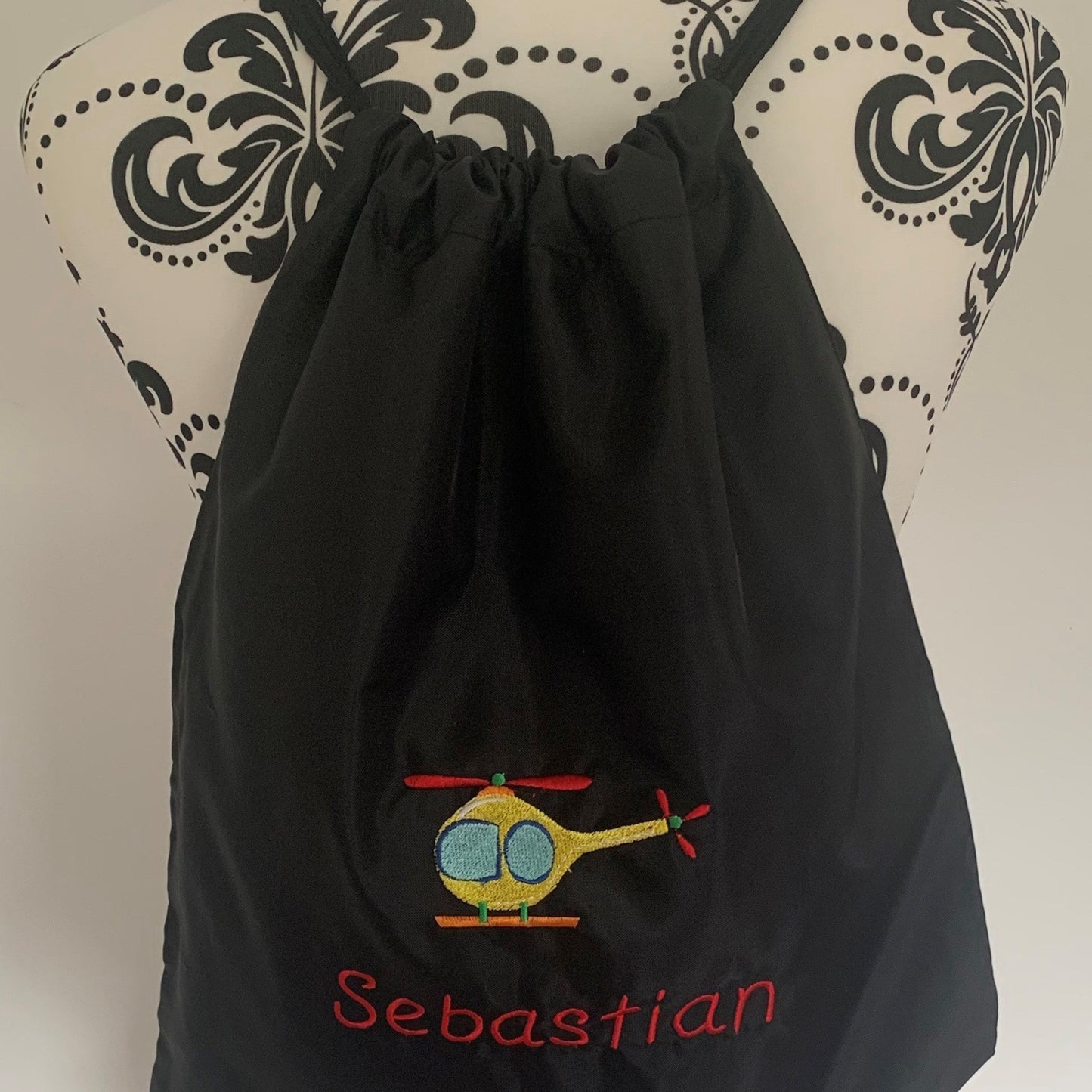 Helicopter Drawstring Gym Bag - Personalised - Cool Beans Embroidery & Personalisation