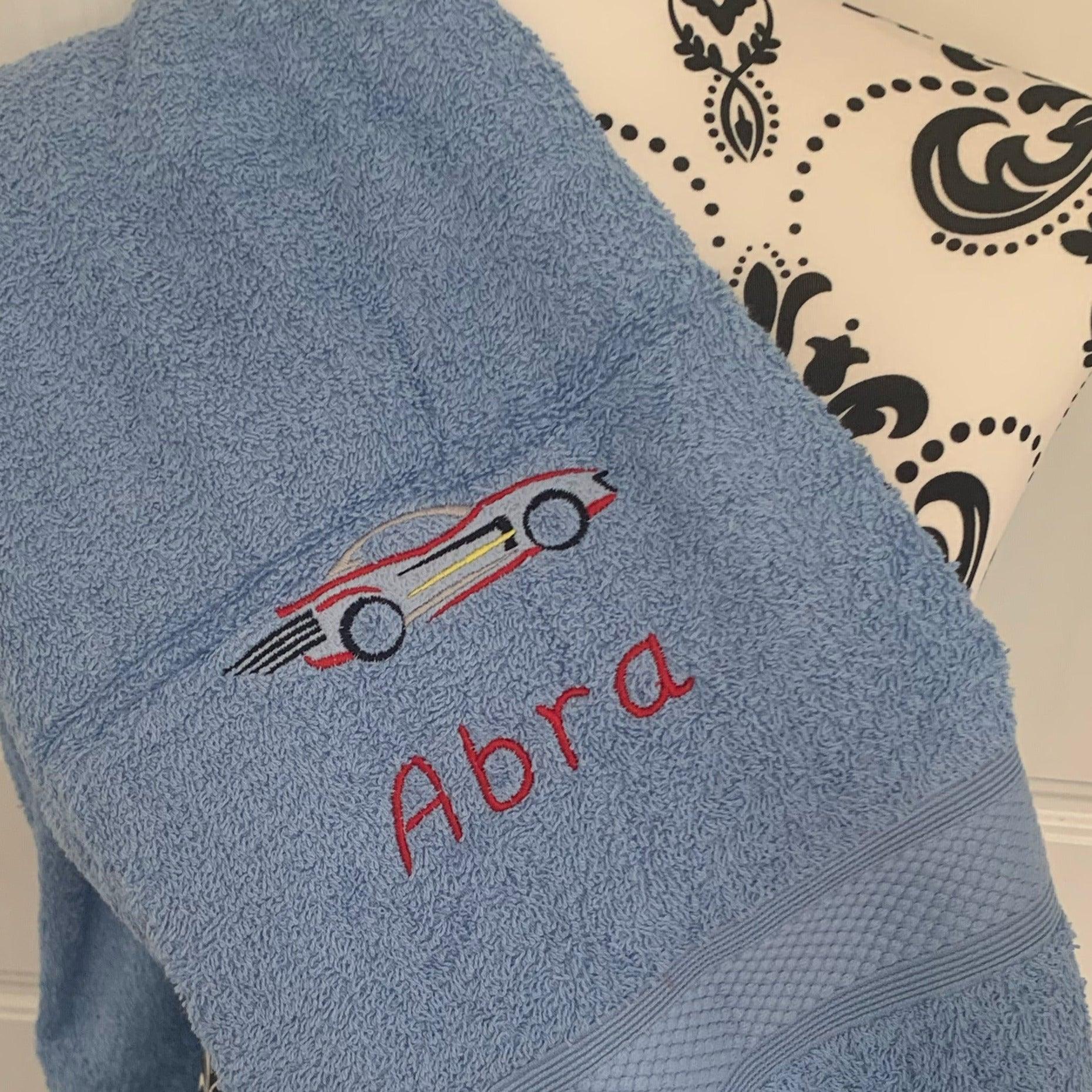 Race Car Towels - Personalised - Cool Beans Embroidery & Personalisation