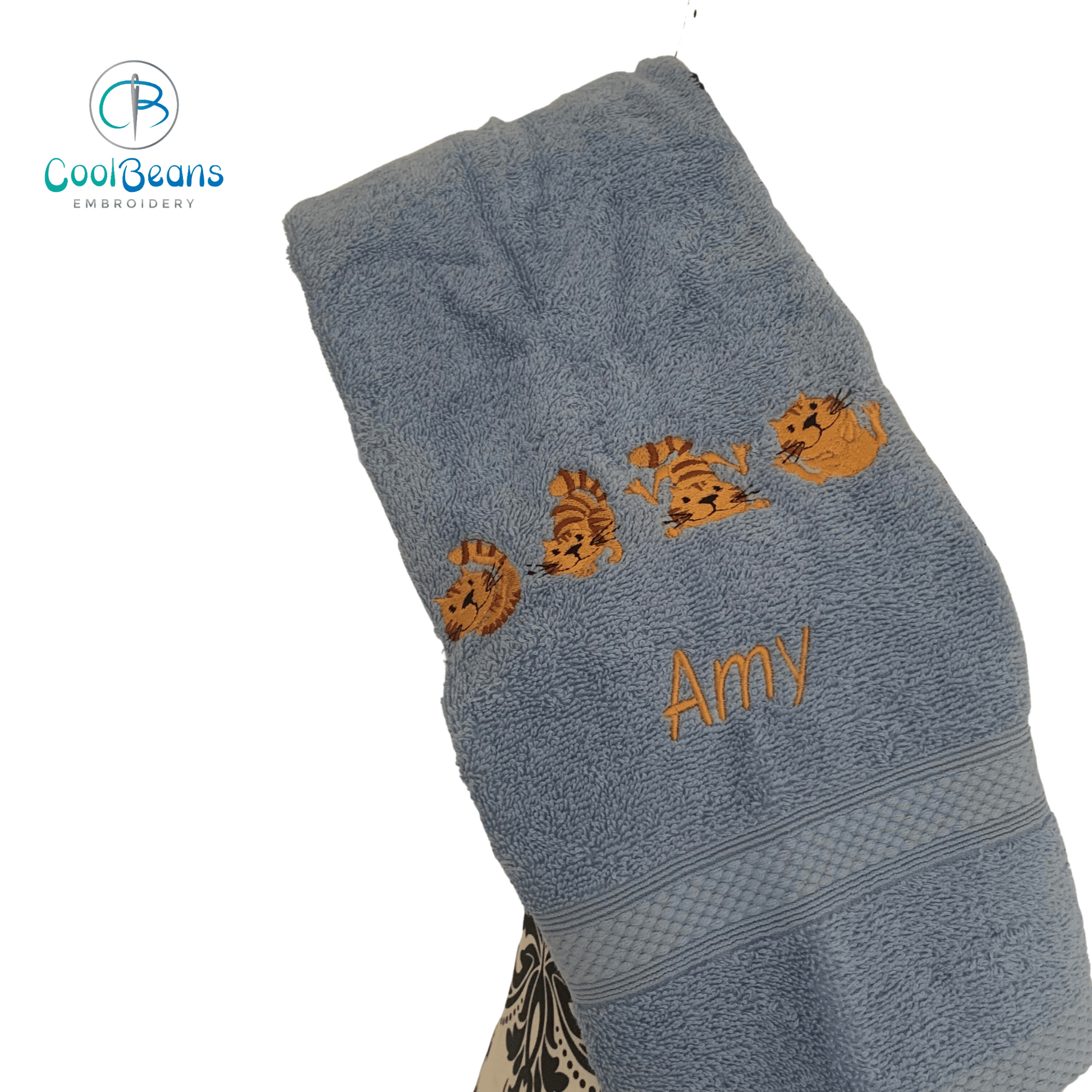 Cat Towels - Kittens / Cats - Personalised - Cool Beans Embroidery & Personalisation