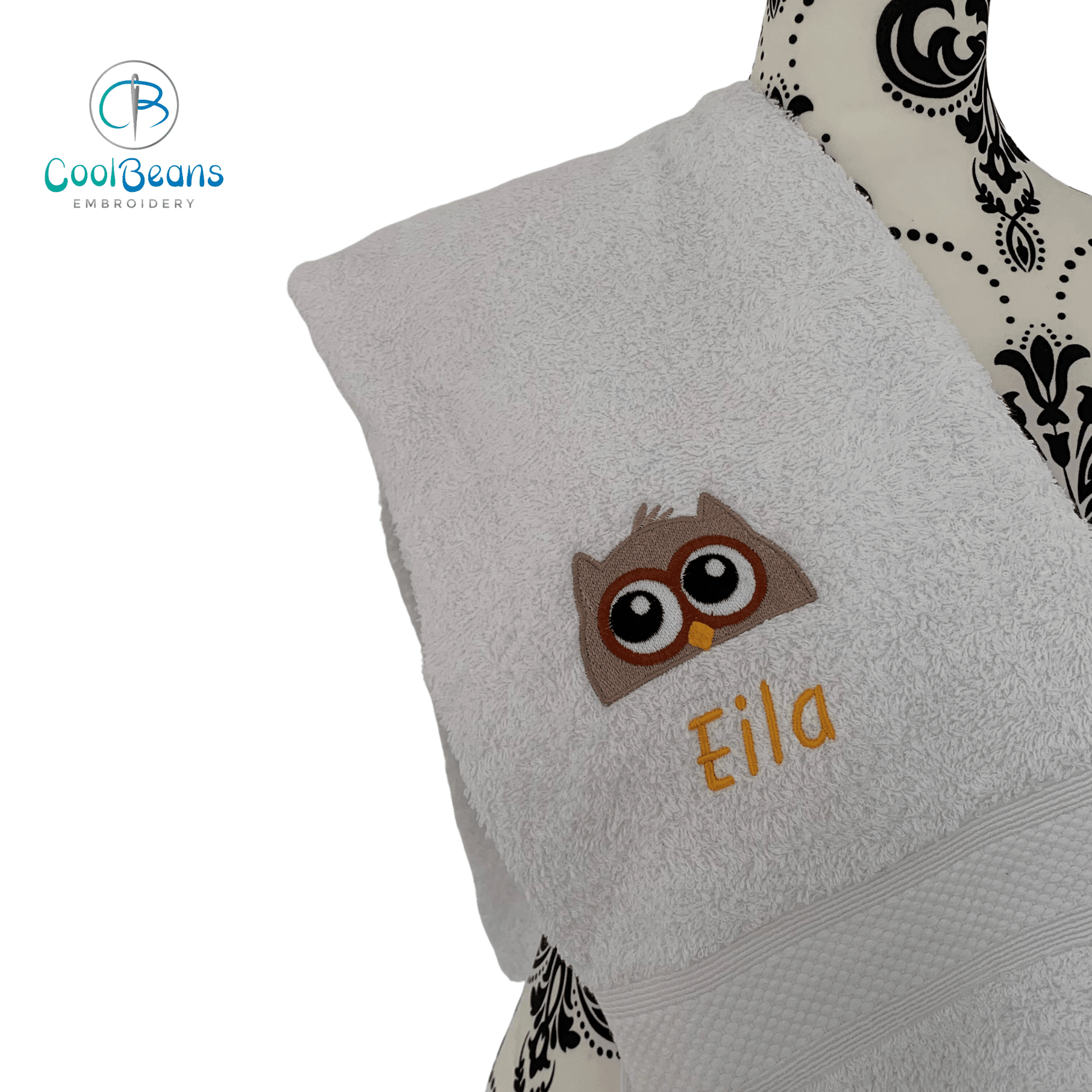 Owl Towels - Personalised - Cool Beans Embroidery & Personalisation