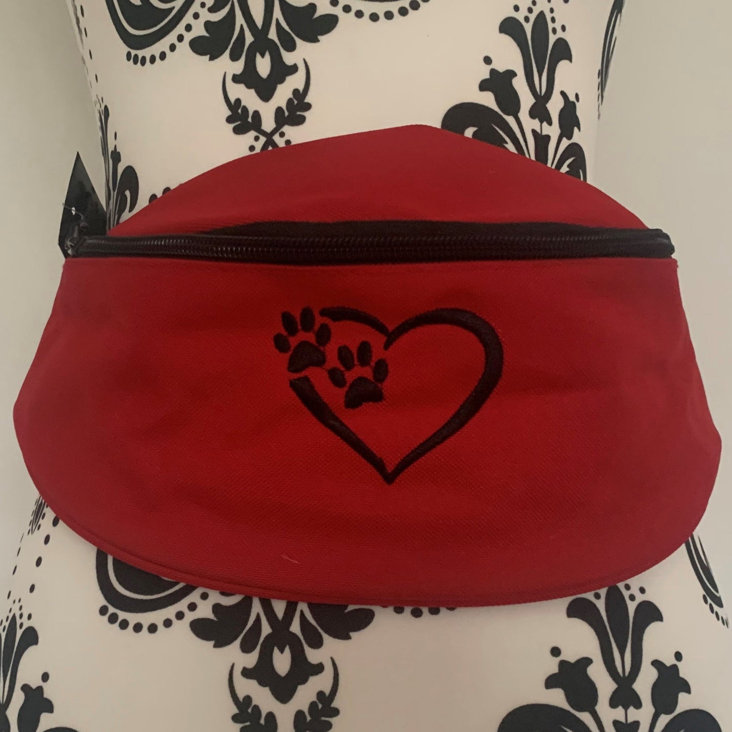 Dog Walking - Heart & Paws Belt Bag / 2 Zip Bumbag - Personalised - Cool Beans Embroidery & Personalisation