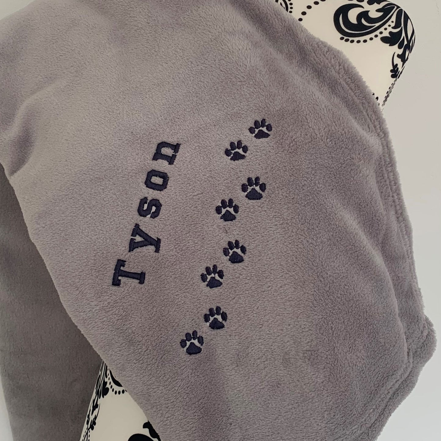 Pet Fleece Blanket - Paw Prints - Personalised - Cool Beans Embroidery & Personalisation