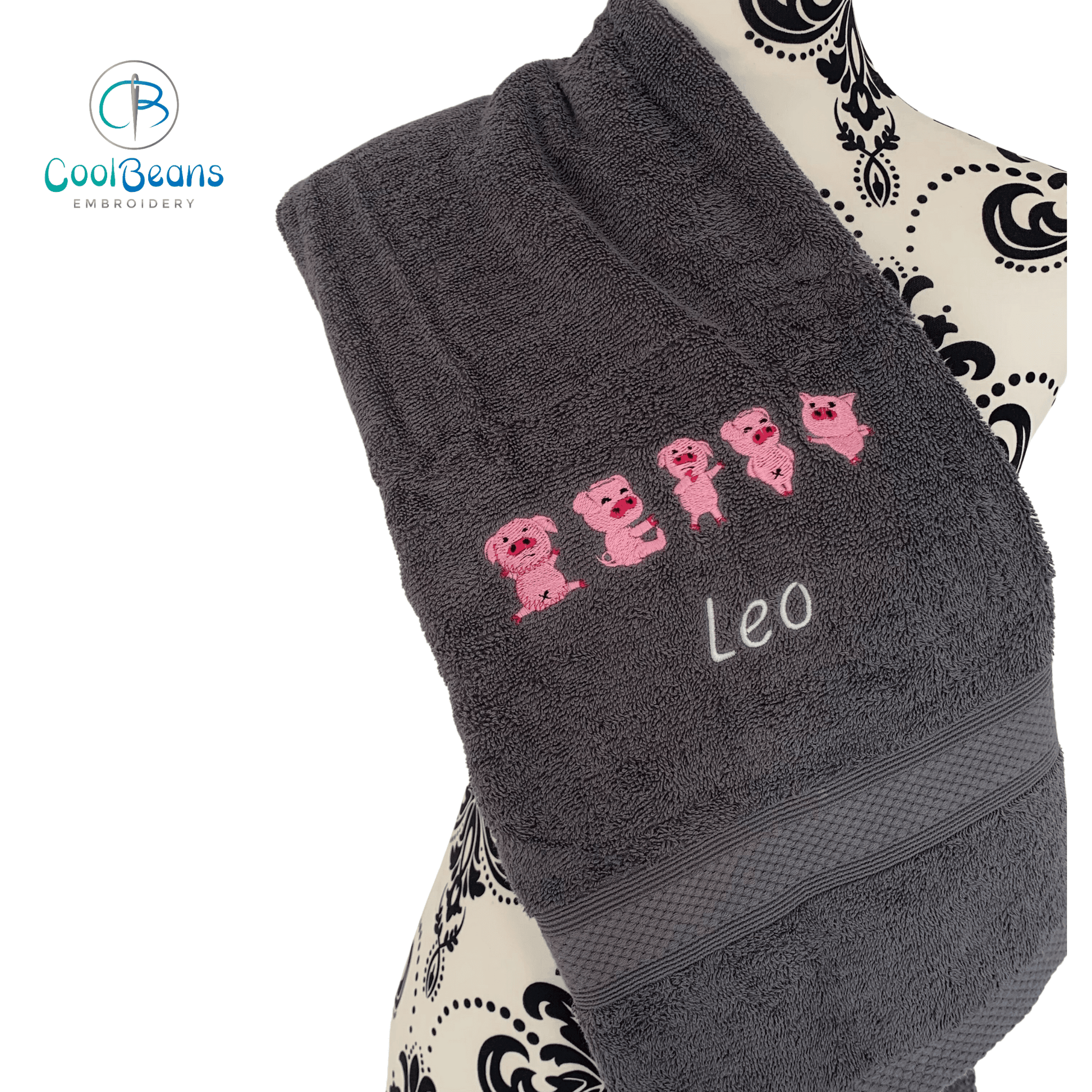 Pigs Towels - Personalised - Cool Beans Embroidery & Personalisation