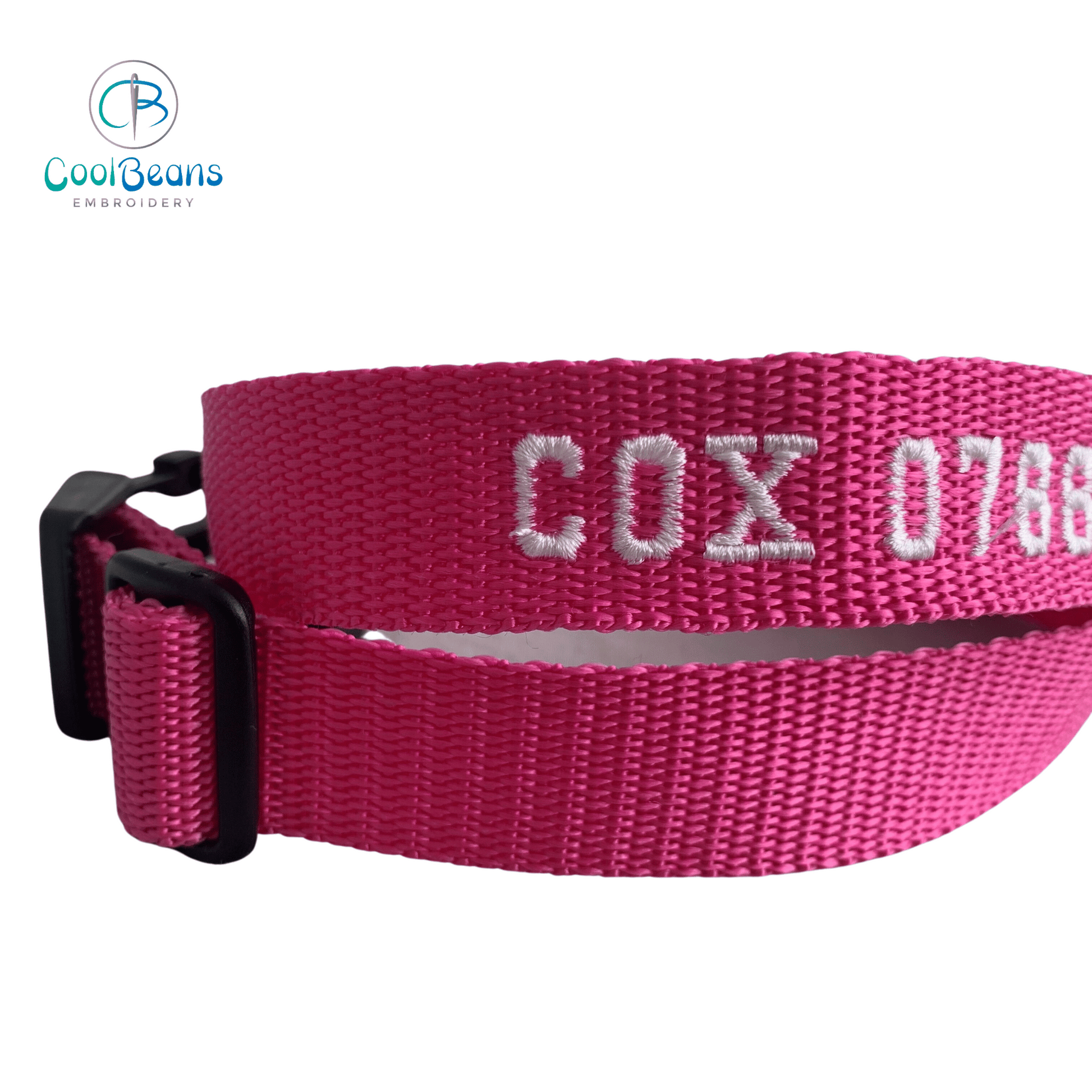 Dog Collar - Webbing - Handcrafted - Personalised - 25mm - Cool Beans Embroidery & Personalisation