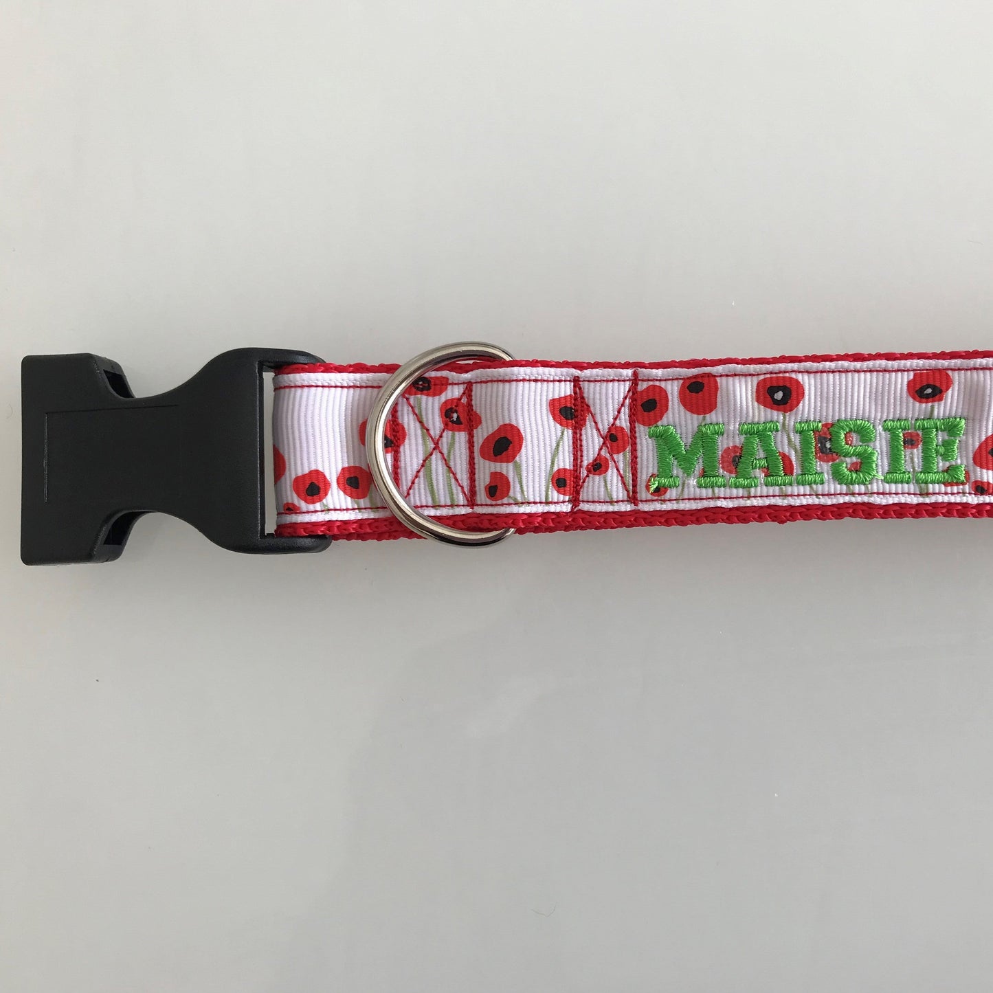 Dog Collar - Poppy - Handcrafted - Personalised - 25mm
