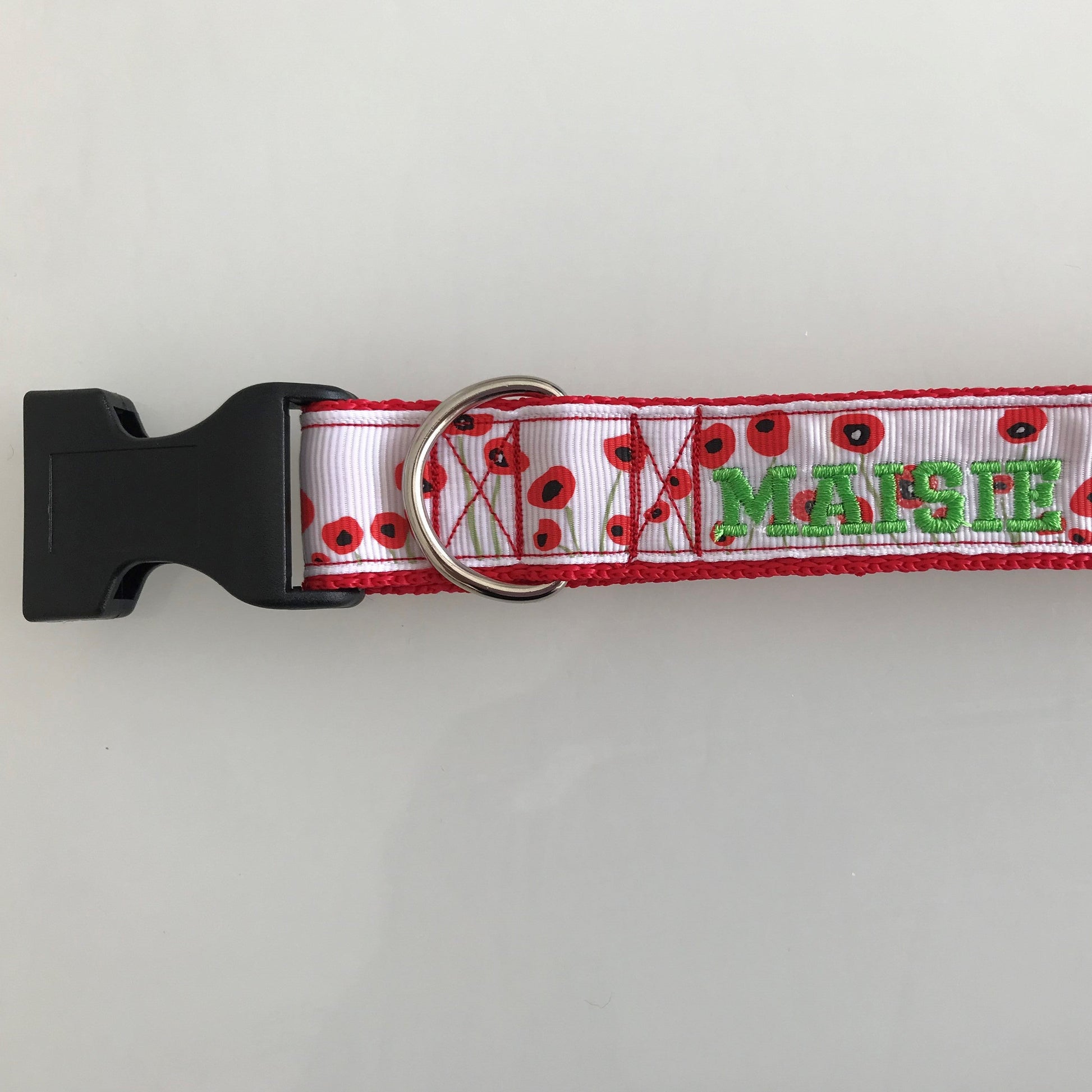 Dog Collar - Poppy - Handcrafted - Personalised - 25mm