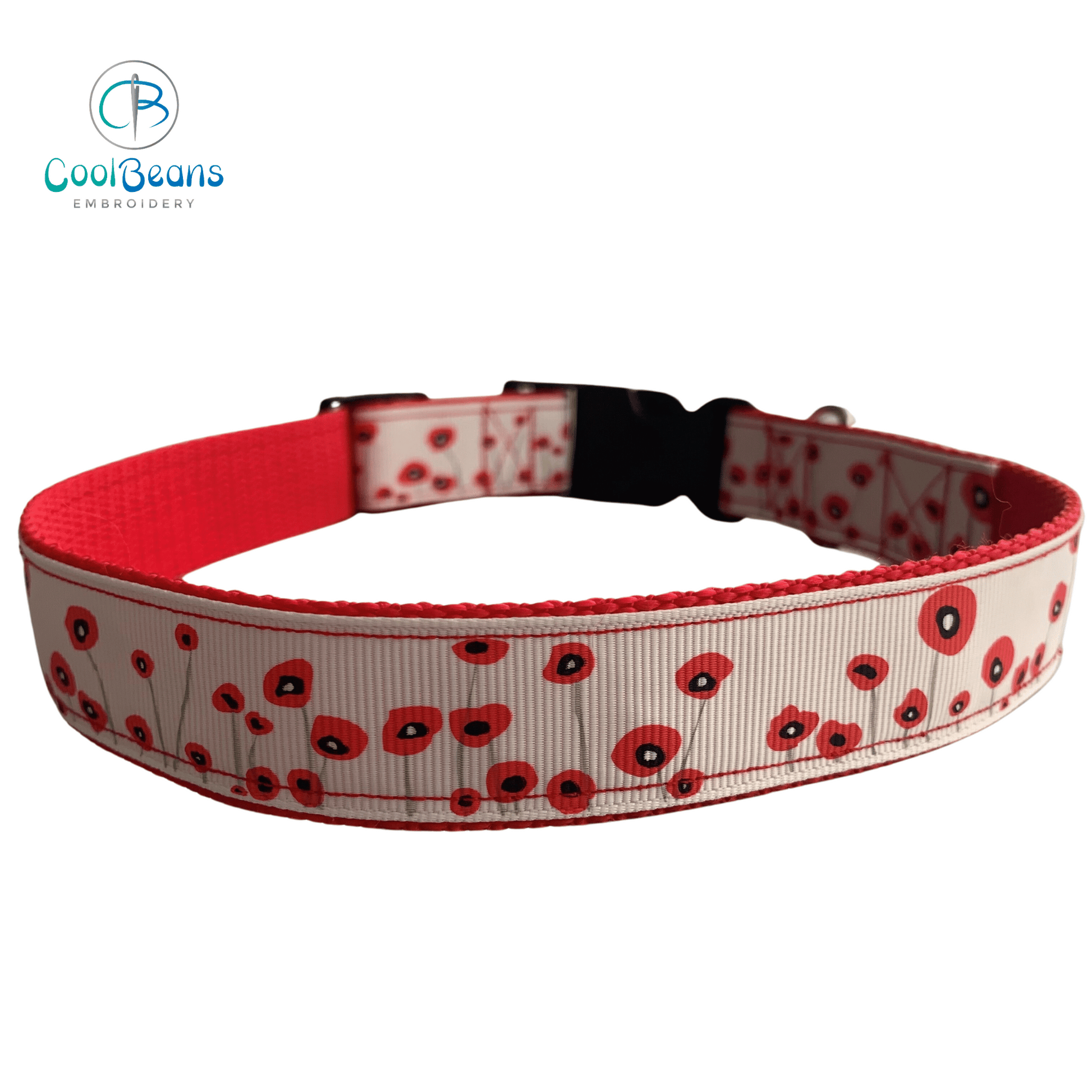 Dog Collar - Poppy - Handcrafted - Personalised - 25mm