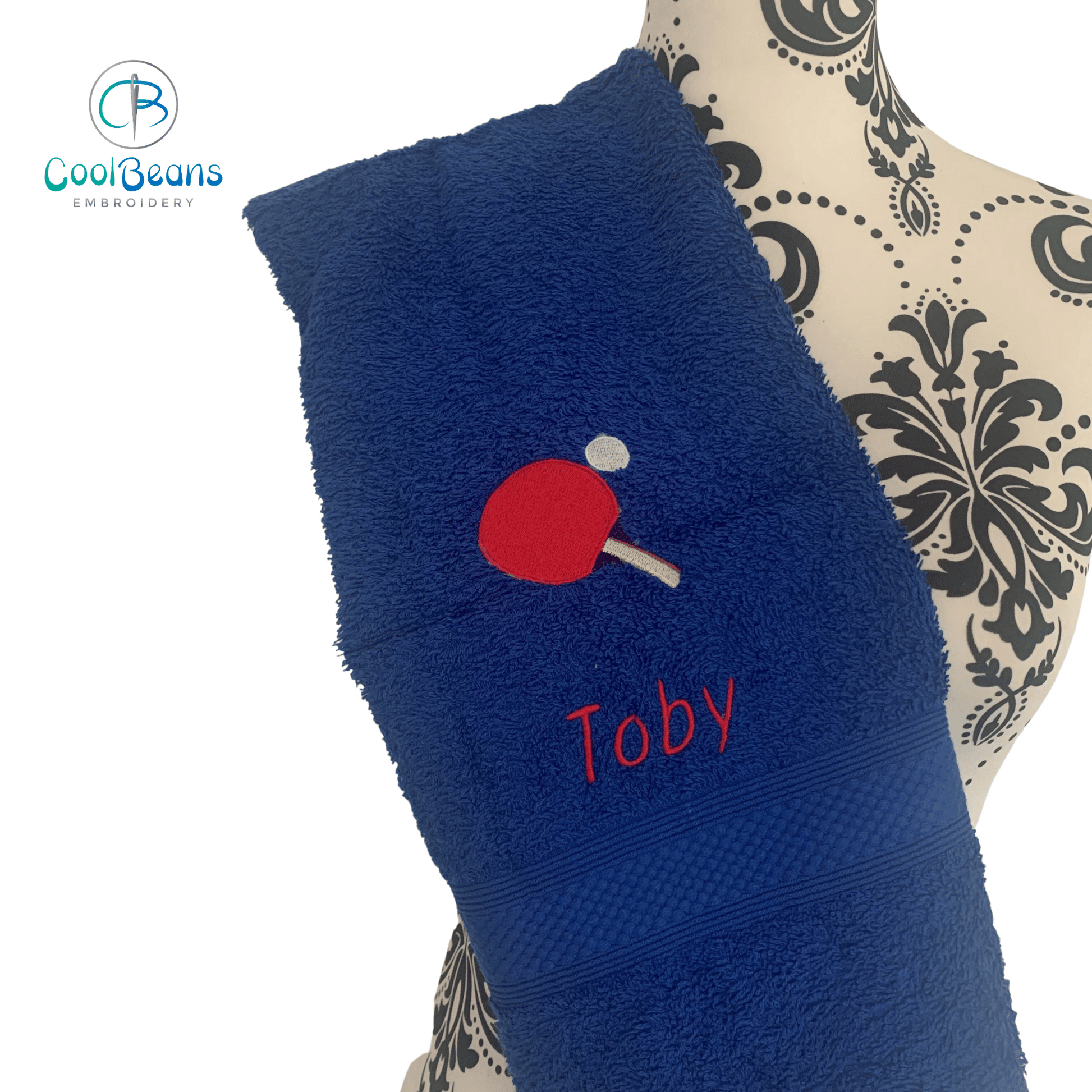 Table Tennis Towels - Personalised - Royal Blue