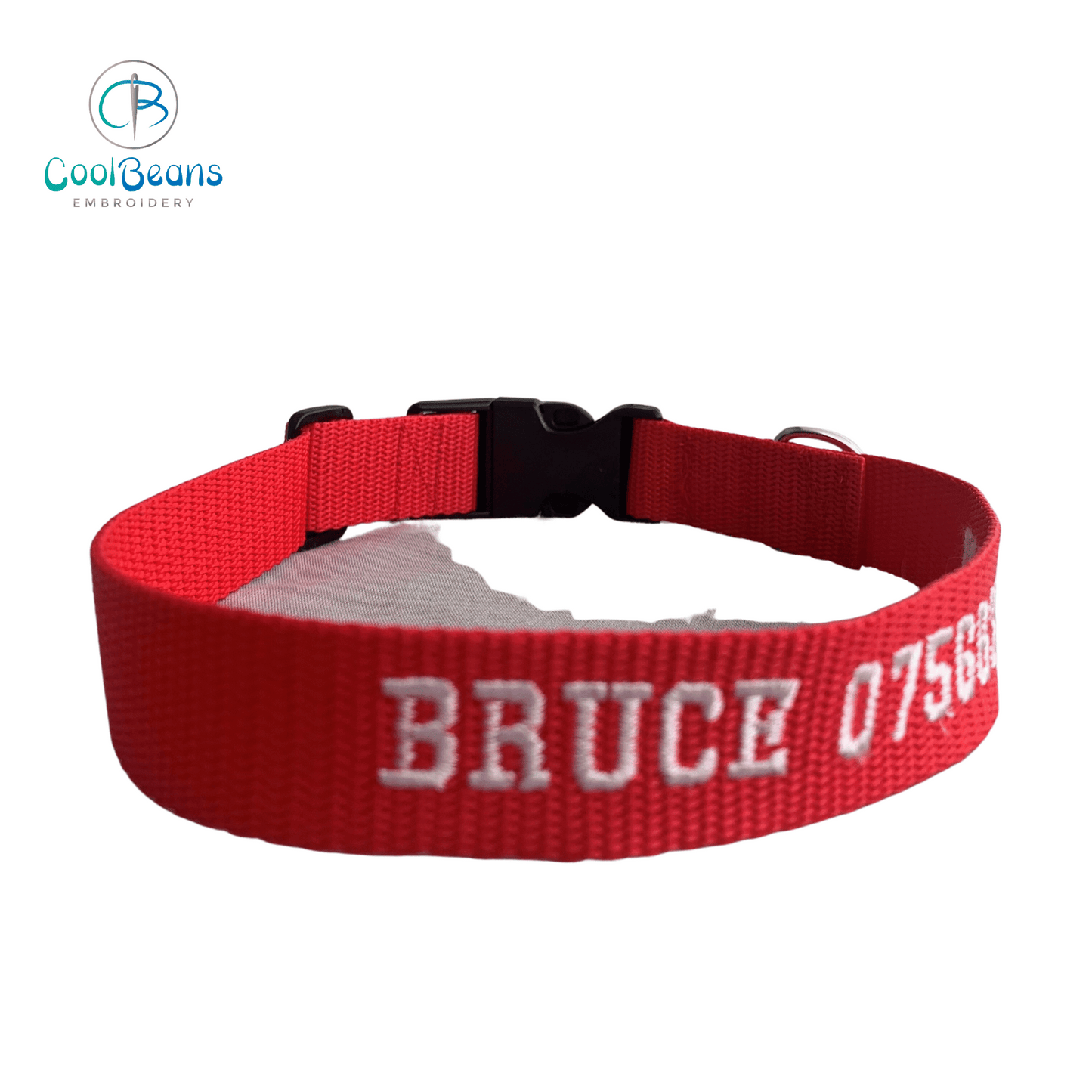 Dog Collar - Webbing - Handcrafted - Personalised - 25mm - Cool Beans Embroidery & Personalisation