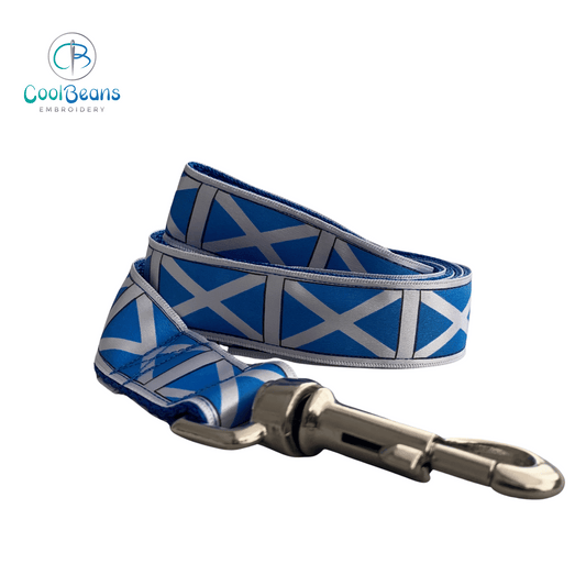 Dog Lead - Scotland Flag - Handcrafted - Personalised - 25mm / 120cm Length - Cool Beans Embroidery & Personalisation