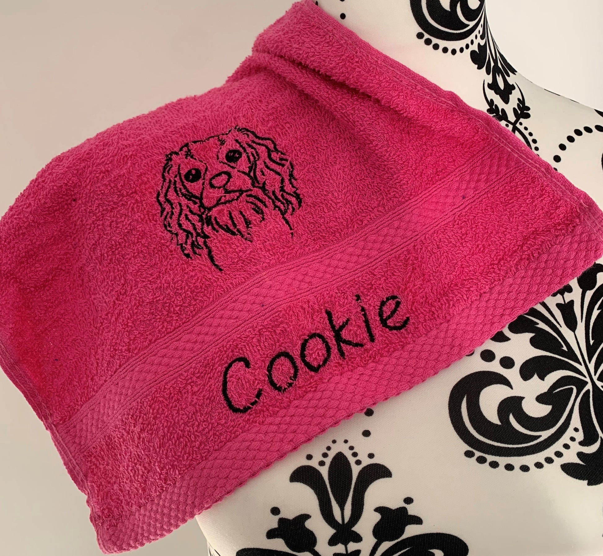 Dog Towels - Cavalier King Charles - Personalised - Cool Beans Embroidery & Personalisation