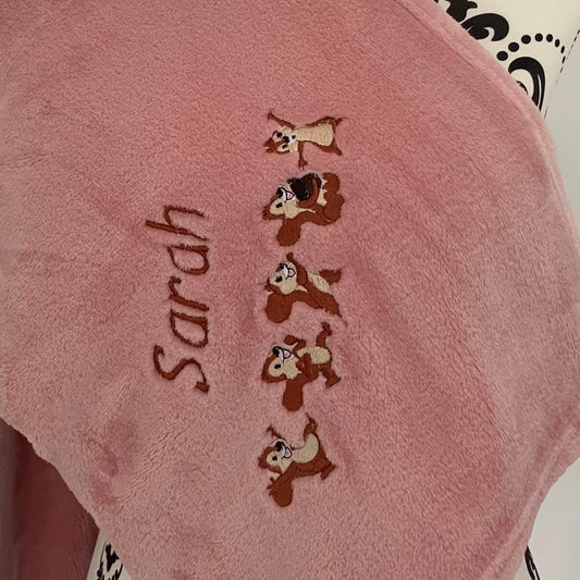 Squirrels - Kids Large Fleece Blanket - Personalised - Cool Beans Embroidery & Personalisation