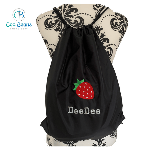 Strawberry Drawstring Gym Bags - Personalised - Cool Beans Embroidery & Personalisation