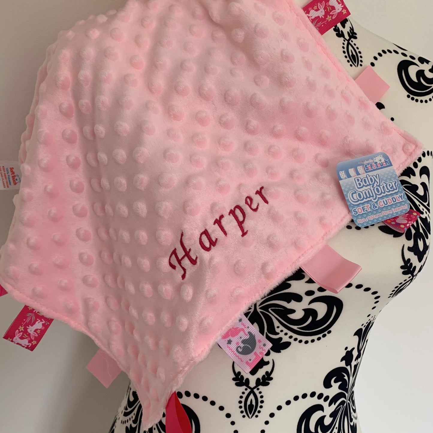 Personalised - Baby Taggy Bubble Blanket / Satin Comforter - Cool Beans Embroidery & Personalisation