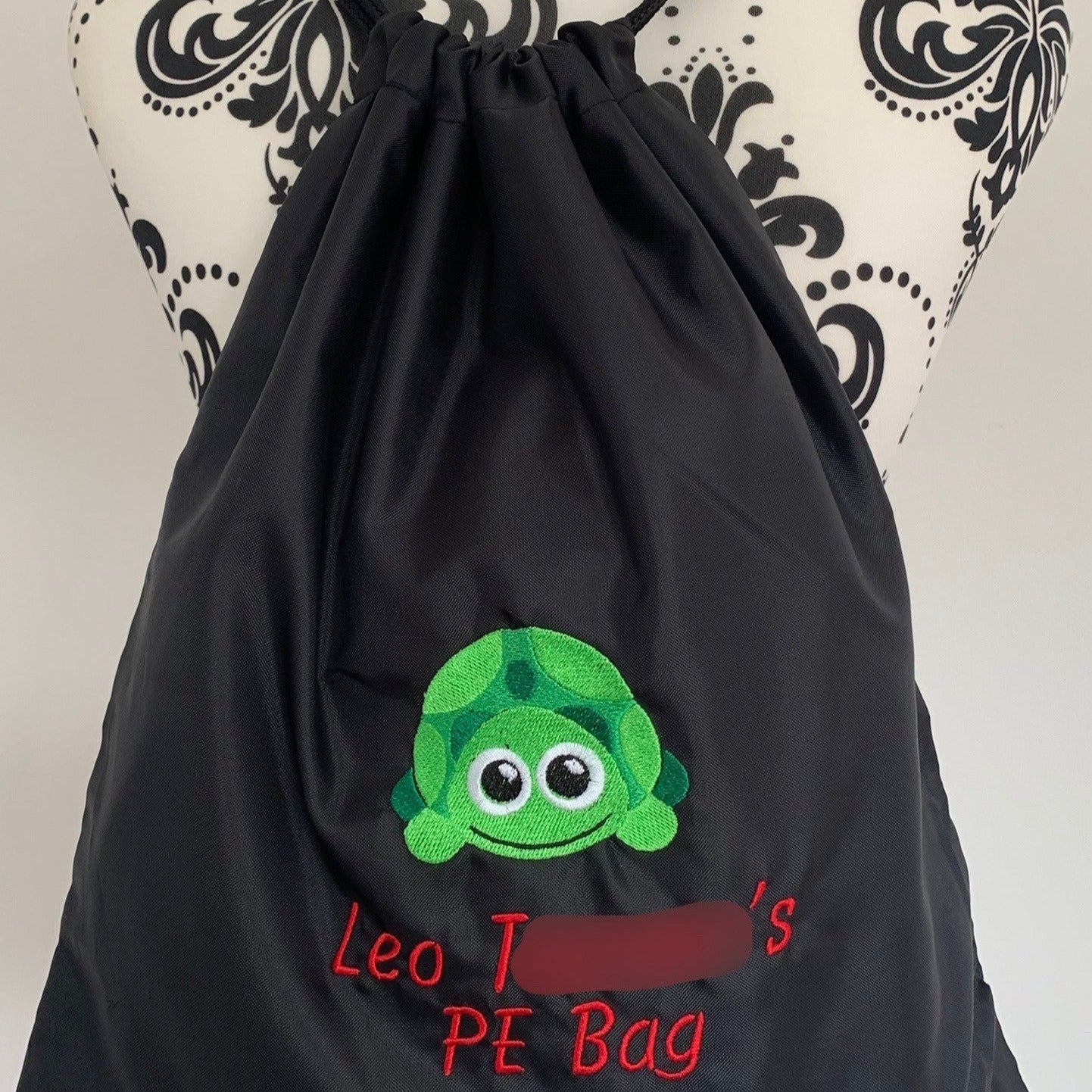 Tortoise A Drawstring Gym Bag - Personalised - Cool Beans Embroidery & Personalisation