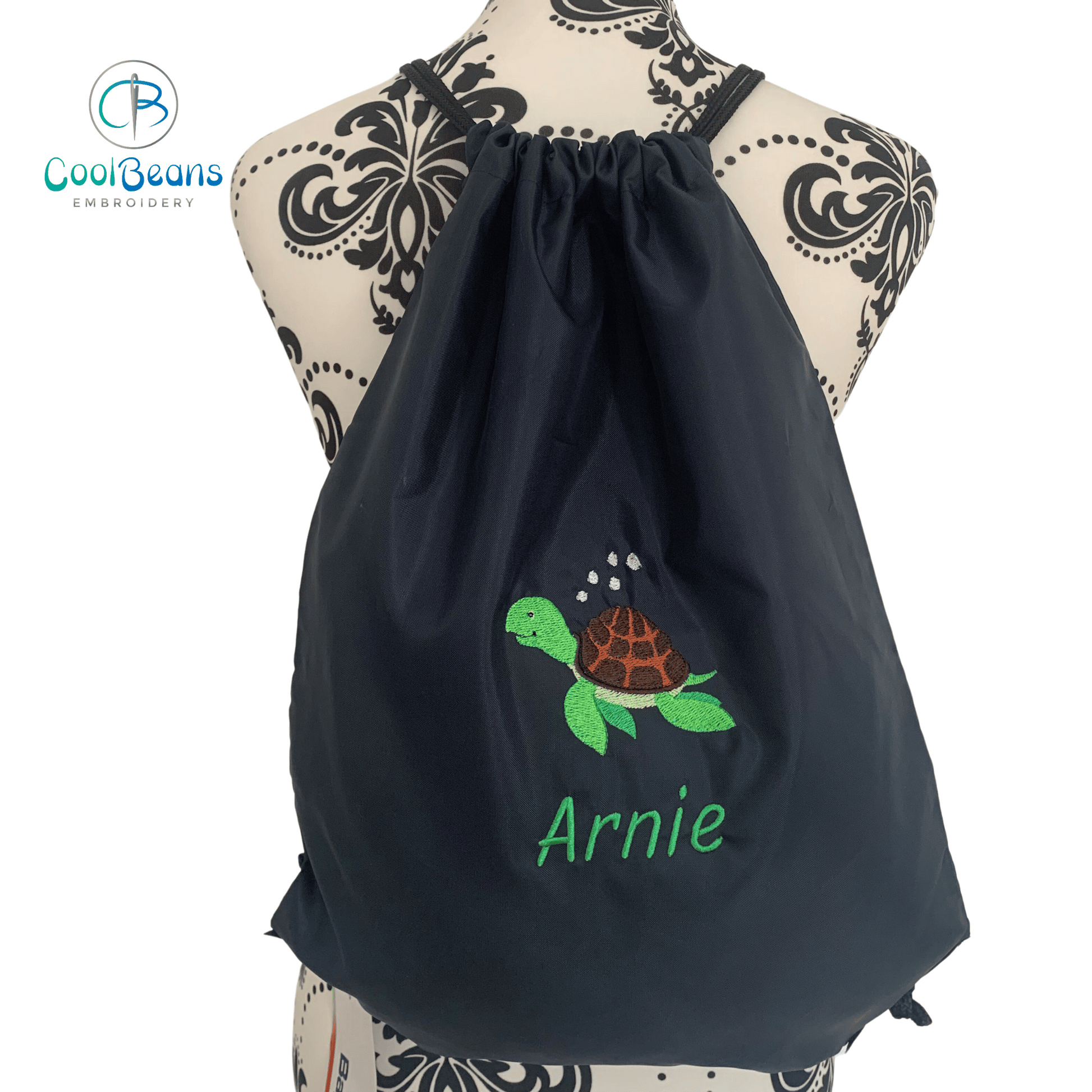 Turtle Drawstring Gym Bags - Personalised - Cool Beans Embroidery & Personalisation
