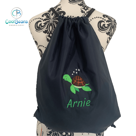 Turtle Drawstring Gym Bags - Personalised - Cool Beans Embroidery & Personalisation