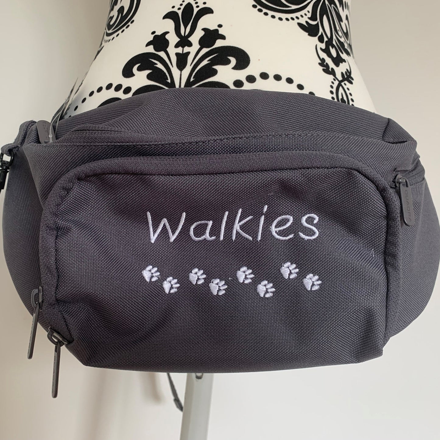 Dog Walking - Mini Paws Belt Bag / 4 Zip Bumbag - Personalised - Cool Beans Embroidery & Personalisation