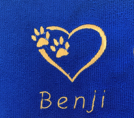 Pet Bubble Blanket - Paws in Heart - Personalised - Cool Beans Embroidery & Personalisation