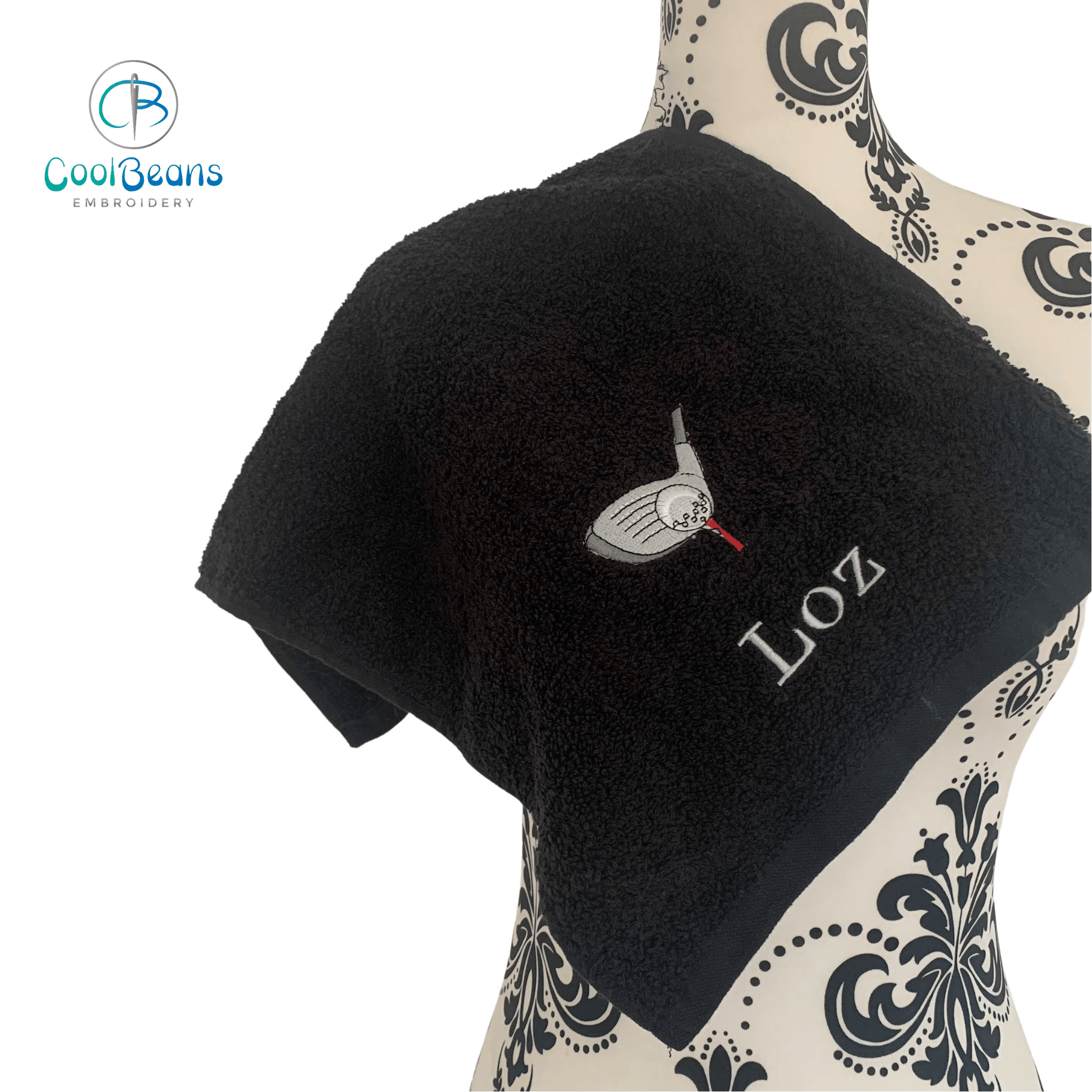 Golf Club Towel - Grommet & Hook - 550gsm - Personalised - Cool Beans Embroidery & Personalisation