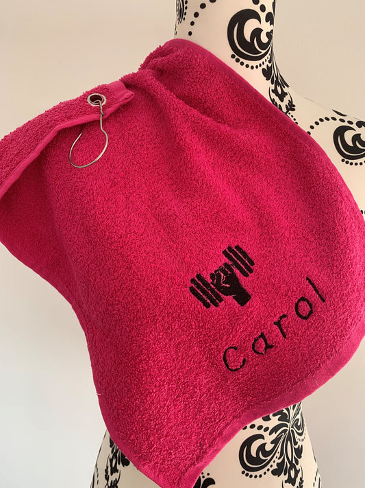 Gym - Weights Pump Gym Towel - Grommet & Hook - 550gsm - Personalised - Cool Beans Embroidery & Personalisation