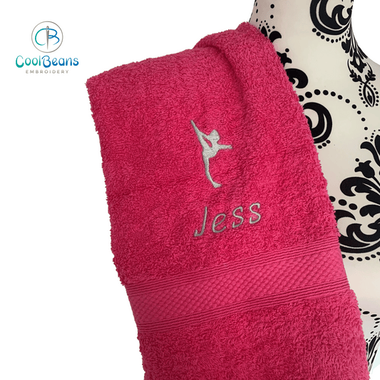 Acro Balance Dance embroidered Towel - Hot Pink