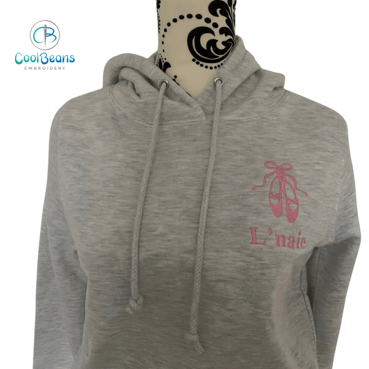 Ballet Shoes Dance Embroidered Personalised Hoodie