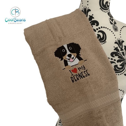 Dog Towels - I Love my Bernese - Personalised