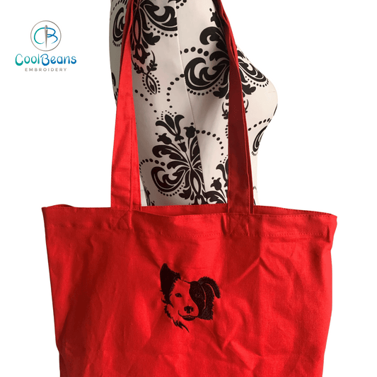Border Collie Dog Tote / Shopper Bag - Personalised - Collie