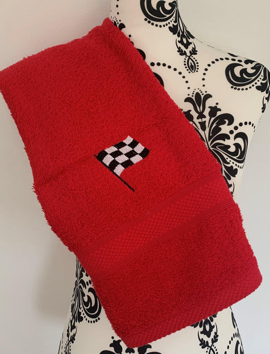 Checkered Flag Towels - Personalised - Cool Beans Embroidery & Personalisation