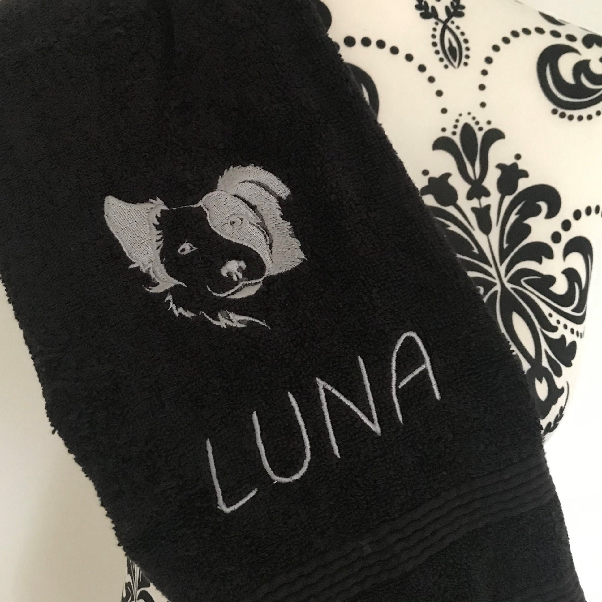 Dog Towels - Border Collie - Personalised - Cool Beans Embroidery & Personalisation