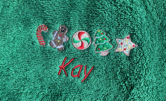 Christmas Jute Gift Bag - Christmas Cookies - Personalised - Cool Beans Embroidery & Personalisation