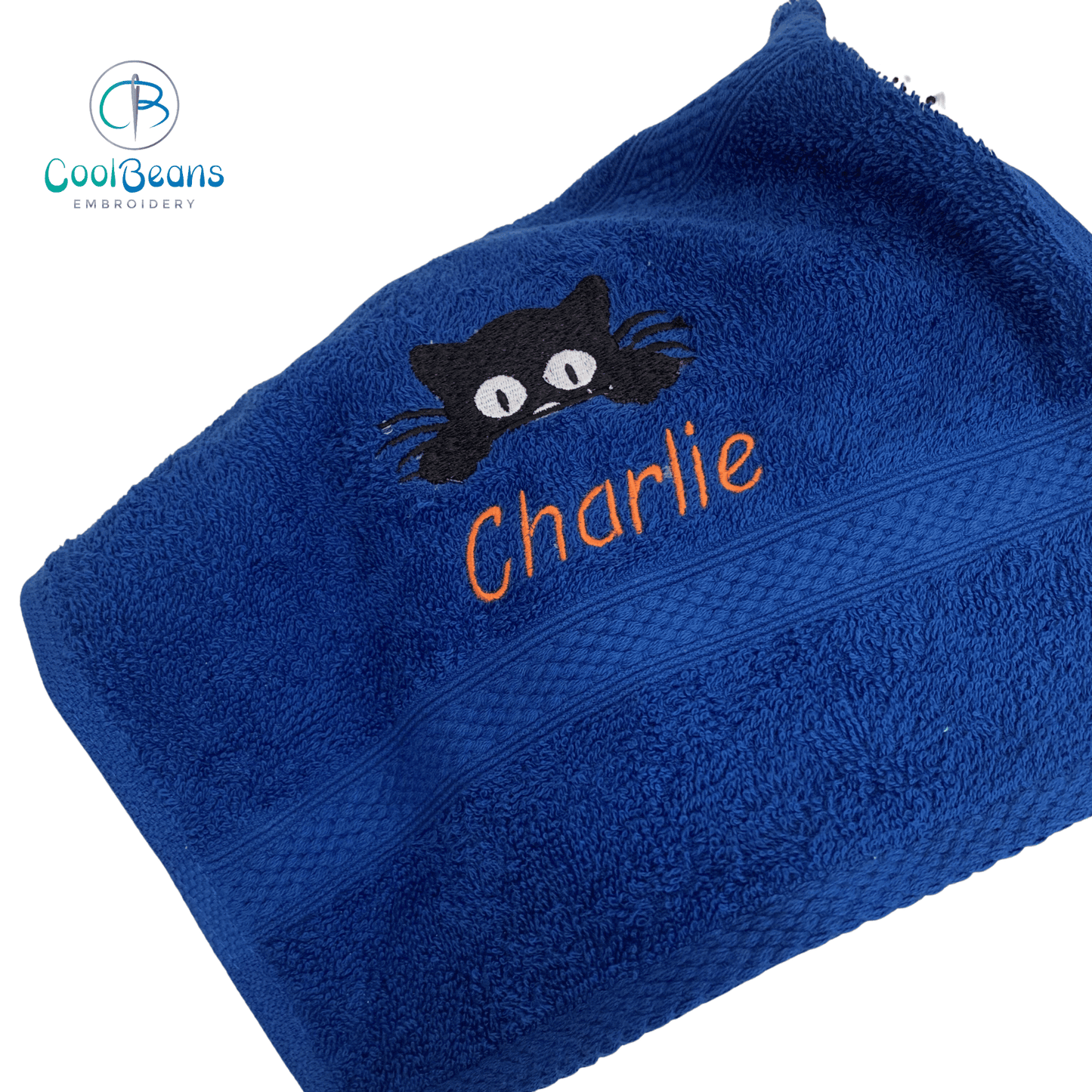 Cat Towels - Personalised - Cool Beans Embroidery & Personalisation