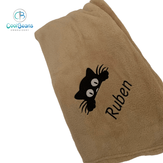 Pet Fleece Blanket - Cat / Kitten - Personalised in Corner