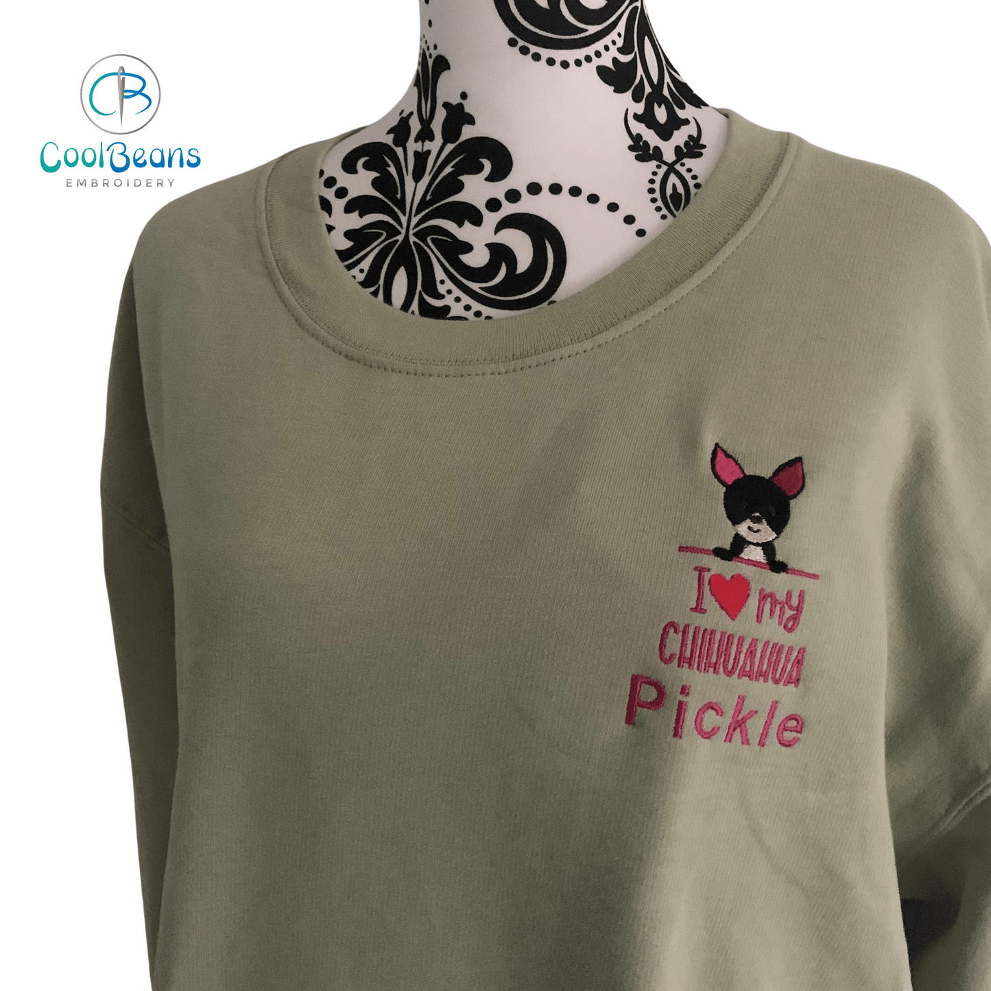 Chihuahua Dog Embroidered Personalised Sweatshirt