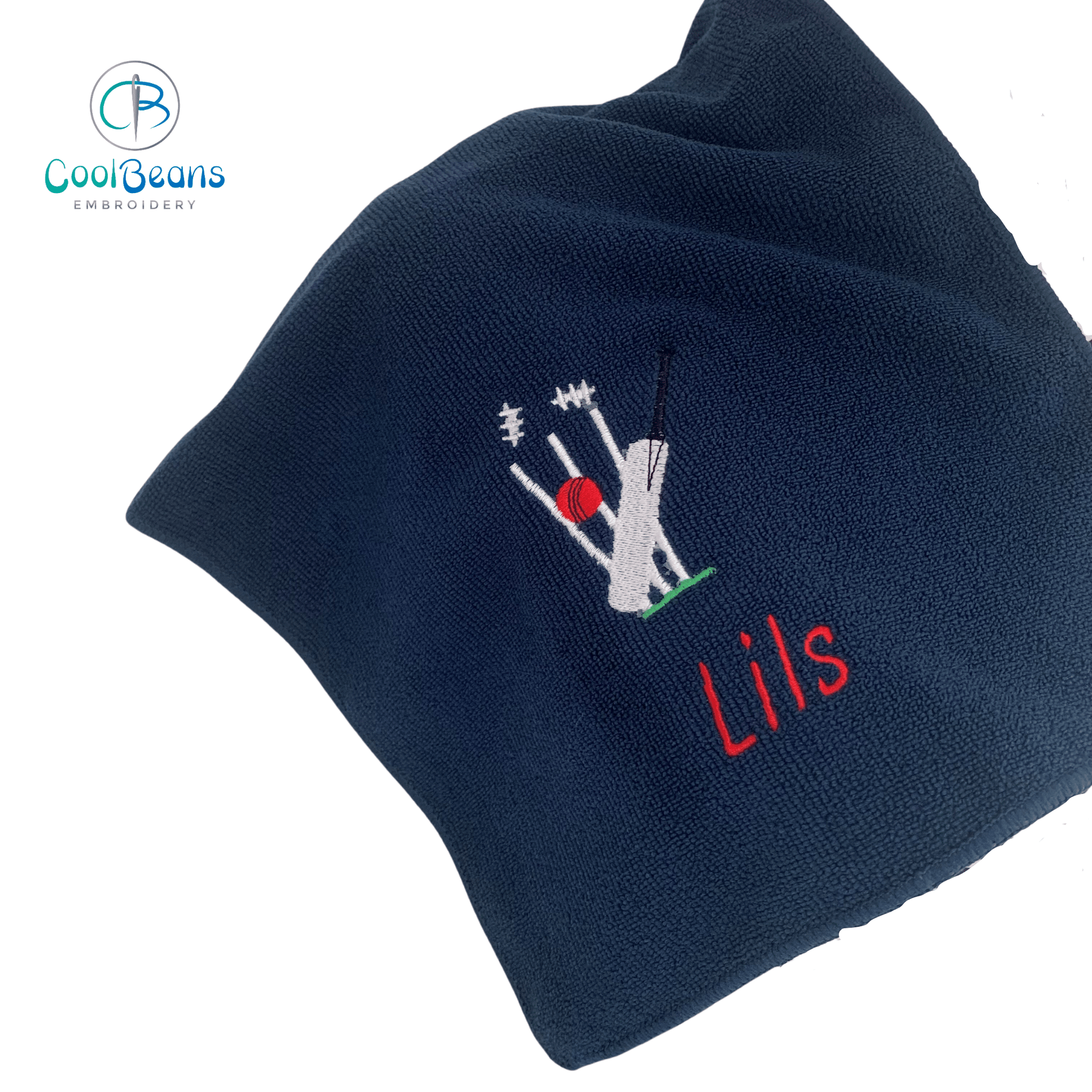 Sports - Cricket Microfibre Towel - Personalised - Cool Beans Embroidery & Personalisation