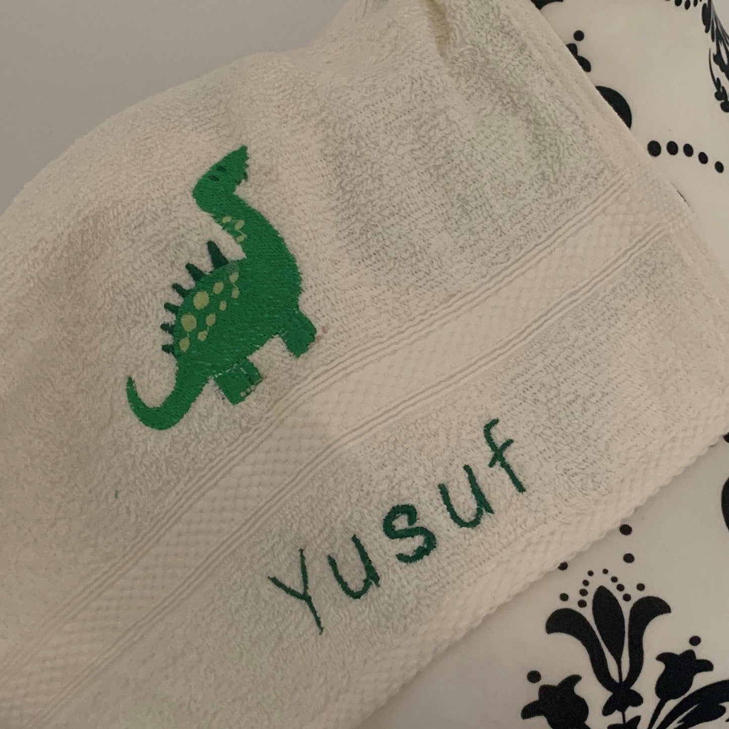 Dinosaur (Green) Towels - Personalised - Cool Beans Embroidery & Personalisation