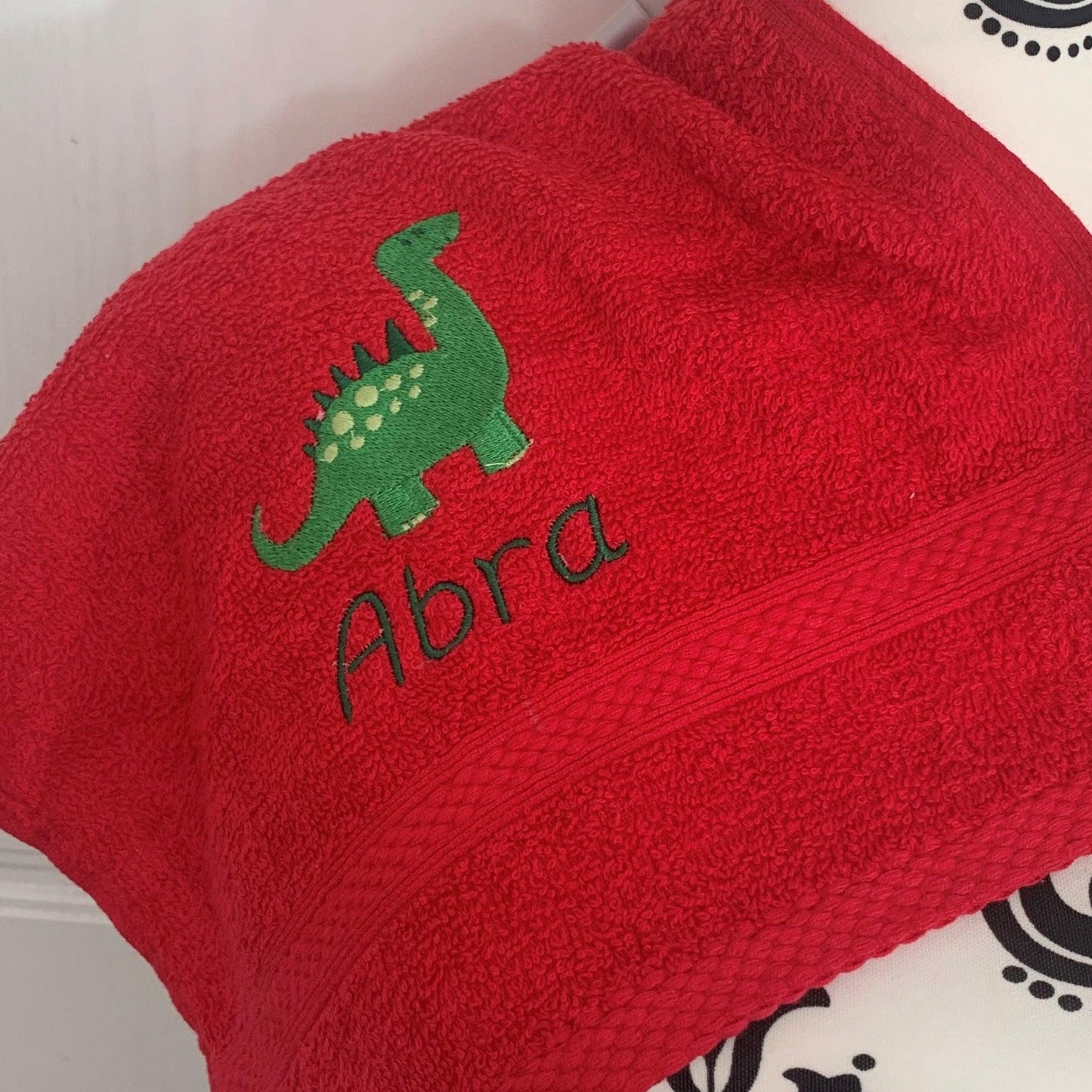 Dinosaur (Green) Towels - Personalised - Cool Beans Embroidery & Personalisation